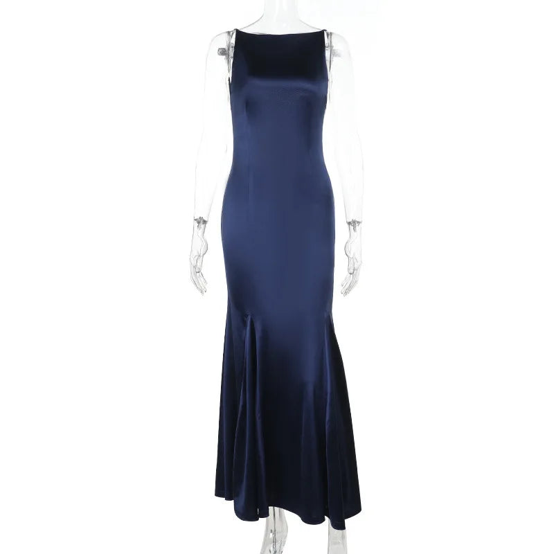 שמלת מקסי סאטן גב פתוח - ריין