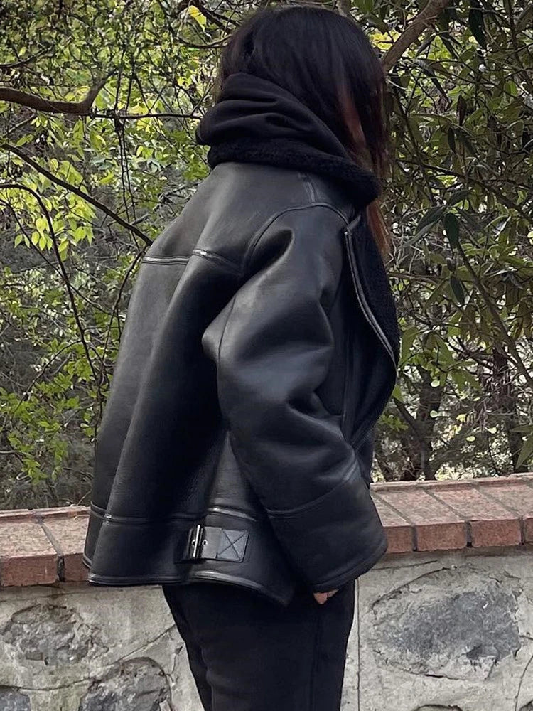 מעיל עור פרווה פנימית - אלכס