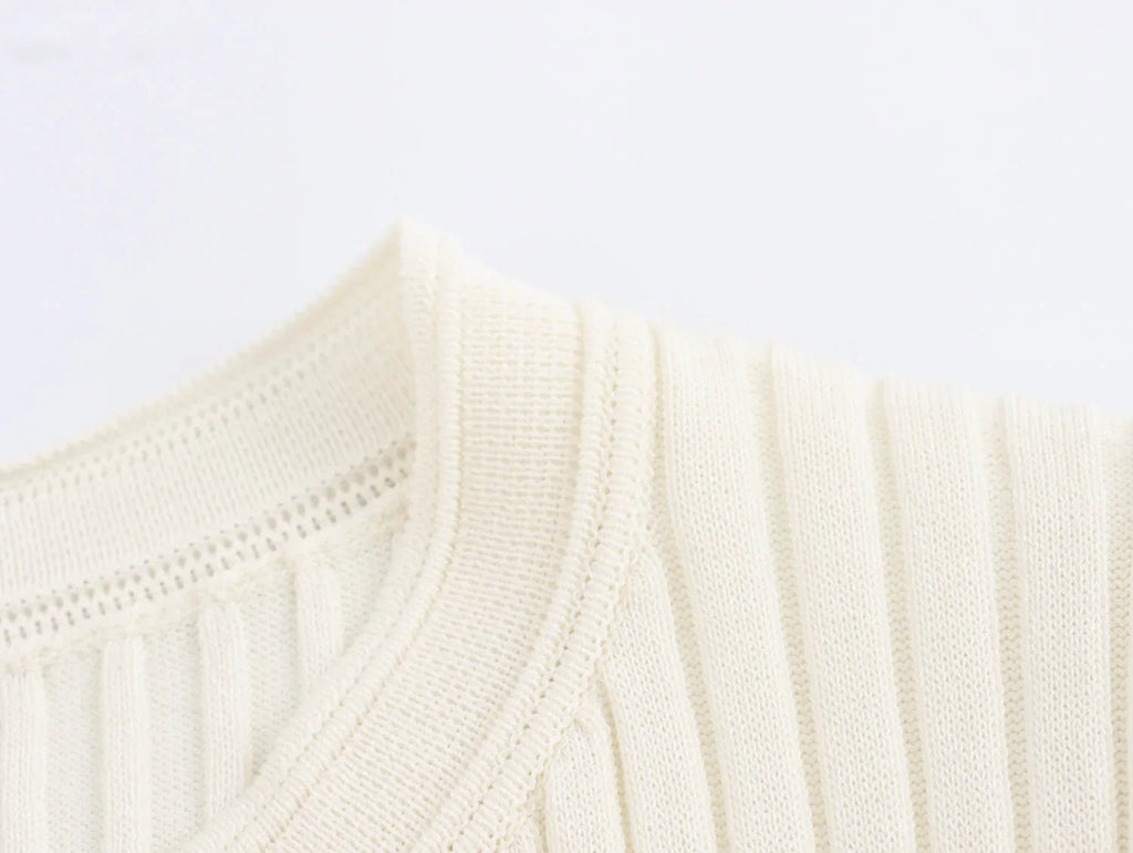 שמלת מידי סרוגה בעיצוב וינטג' צרפתי - מימי