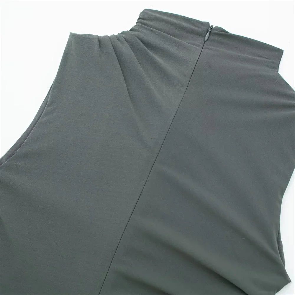 שמלת מקסי אלגנטית צמודה בעיצוב כיווצים - לוזיאנה