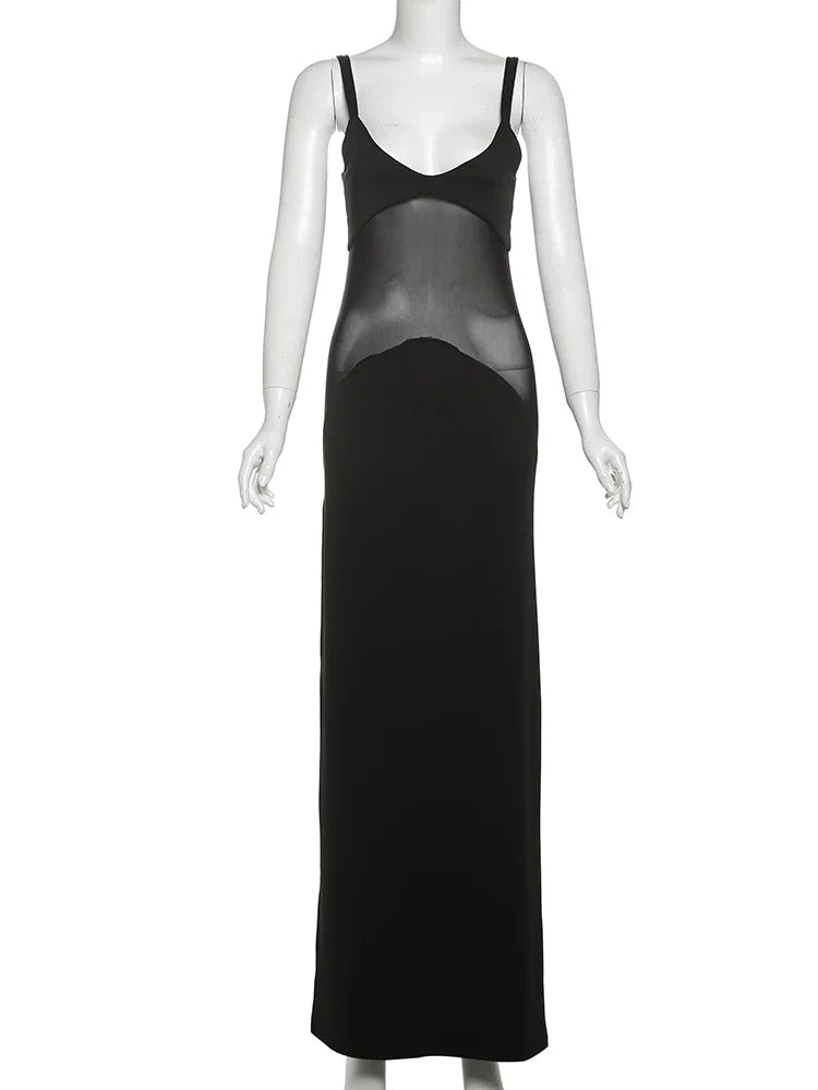 שמלת מקסי אלגנטית בעיטור רשת - Zhuri