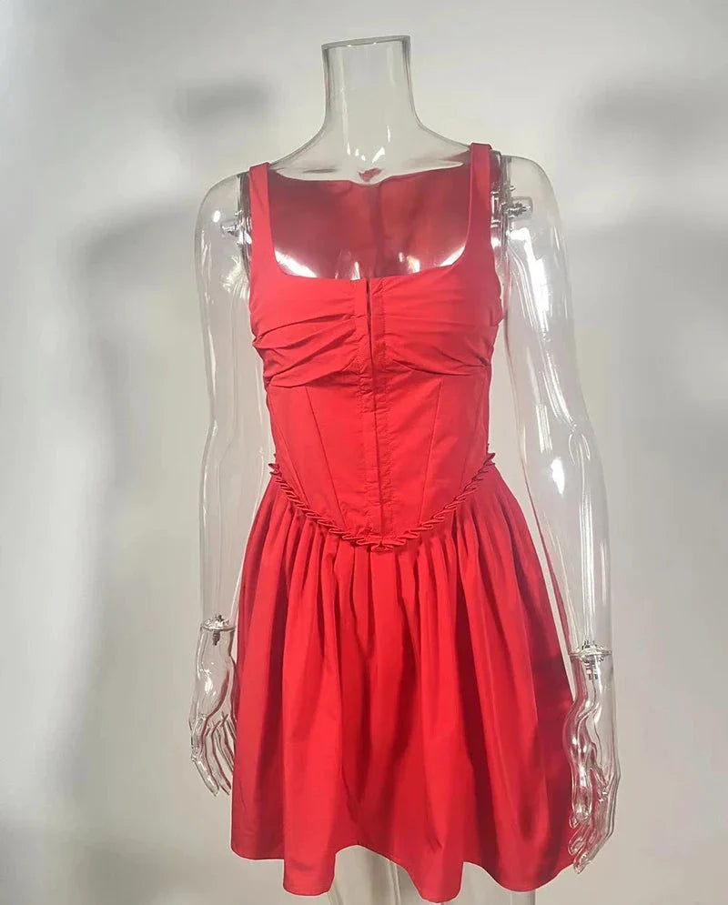 שמלת מיני בגזרת A סגירת סיכות - לוטם