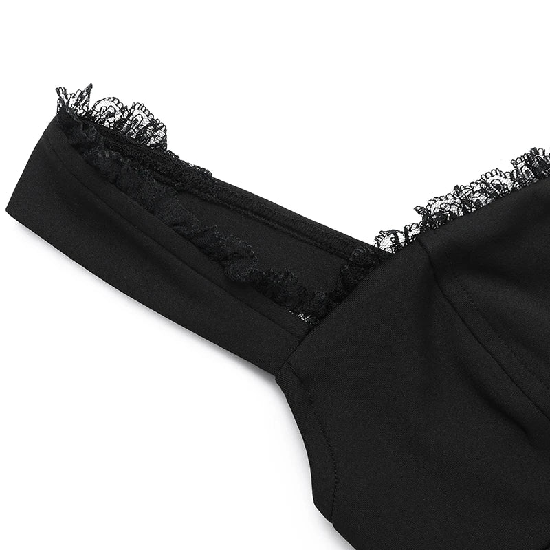 שמלת מיני בגזרת A בעיטור כפתורים וקשירה בחזה - מרום