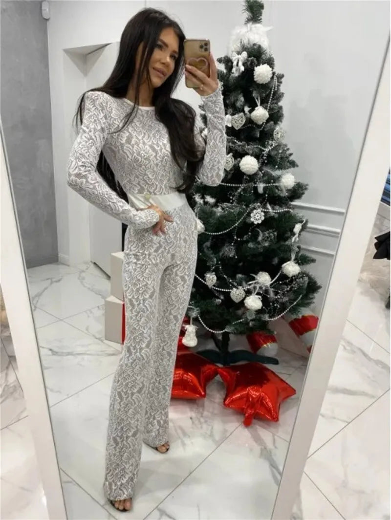 אוברול תחרה עם תחתית (לא שקוף) - אריקה