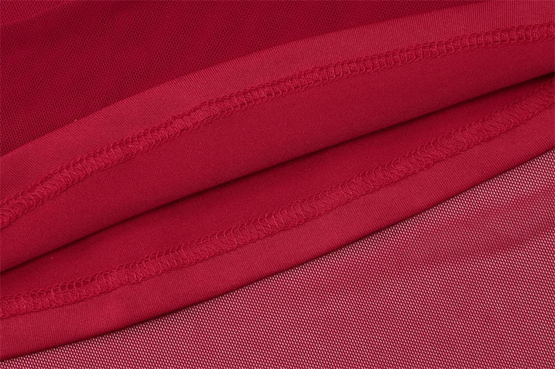 שמלת מקסי כיווצים כתפיים חשופות בעיצוב רשת - רונה