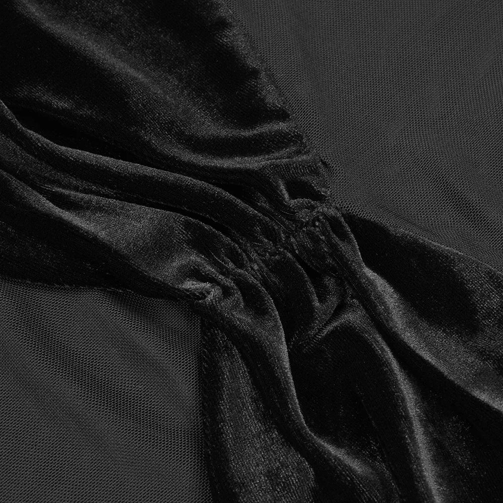 שמלת מקסי קטיפה בעיצוב רשת - ג'ואן