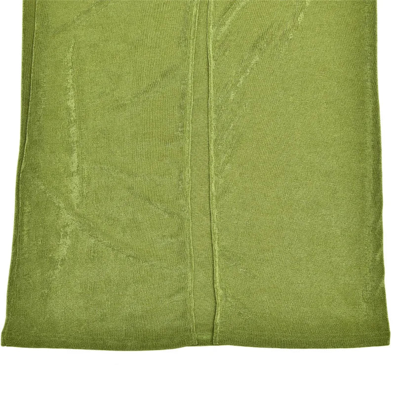 שמלת מקסי קיפולים בד זמש בעיטור צעיף תואם - LUNA