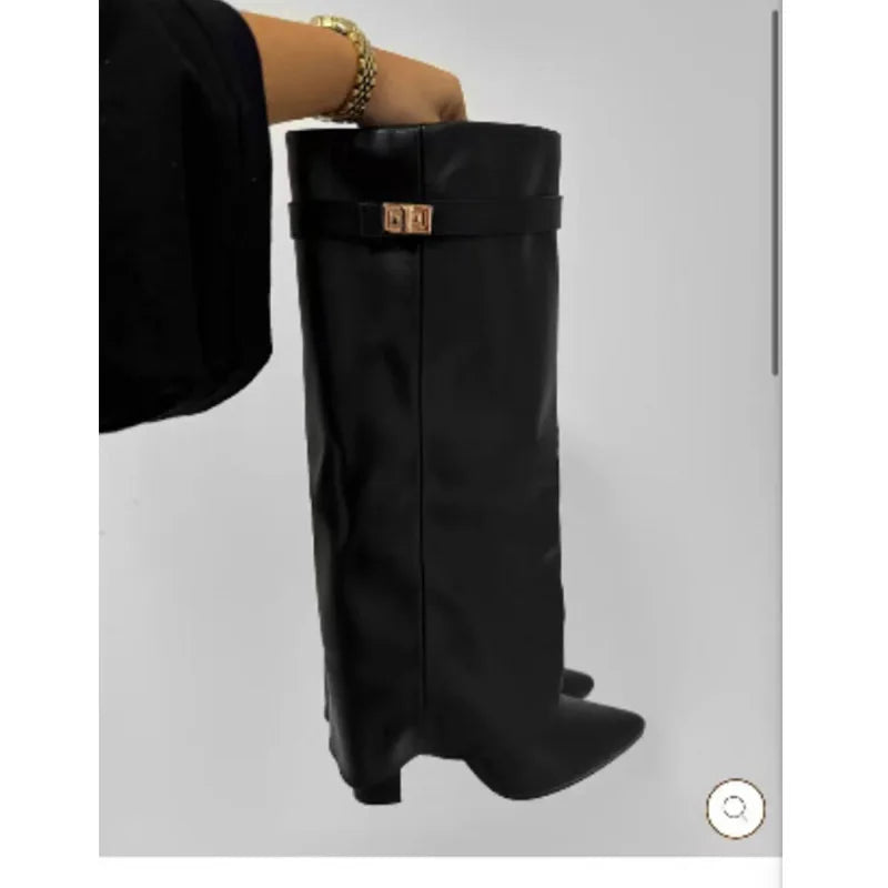 High heel boots in suede/leatherette design - Phoebe