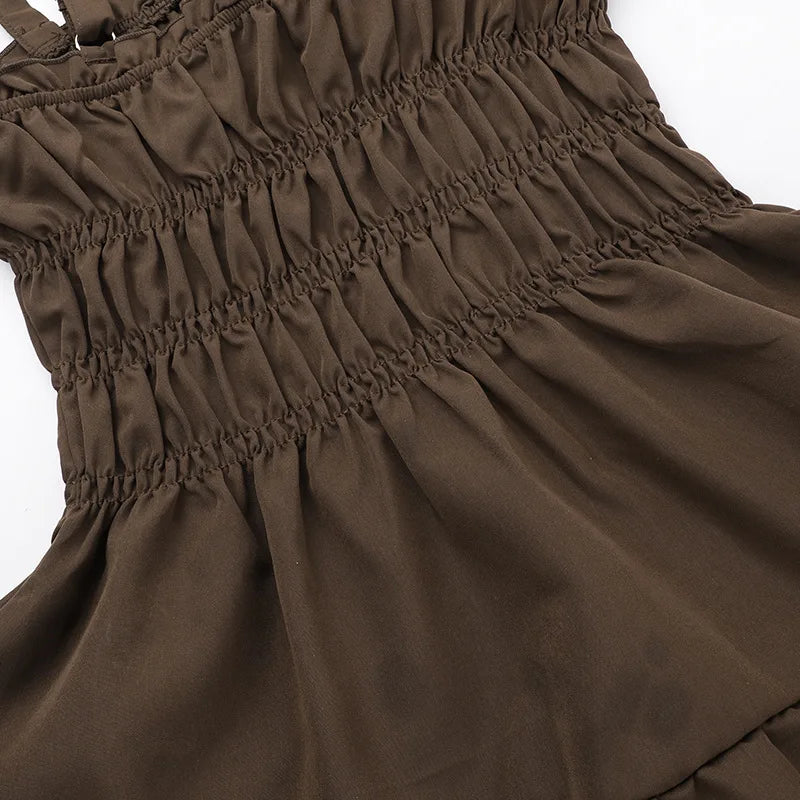 שמלת מיני מלמלה בגזרת A סטייל כפרי - טירן