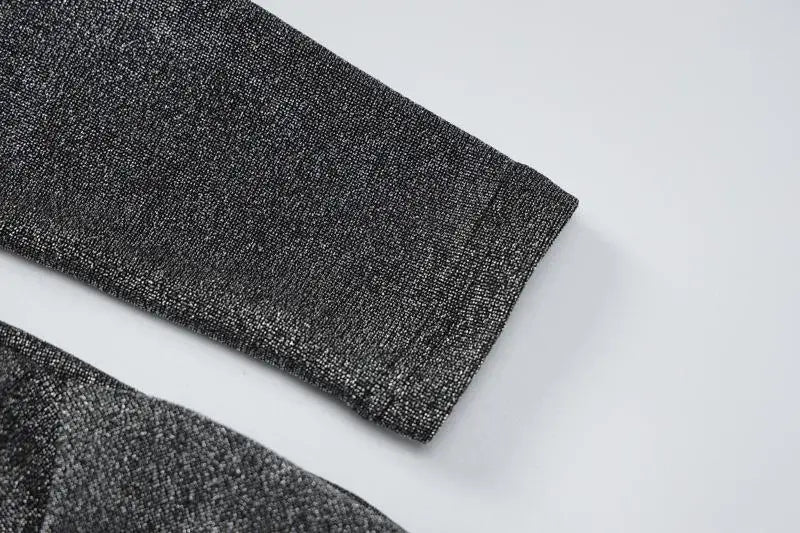 שמלת מיני נצנצים צווארון V - Maia