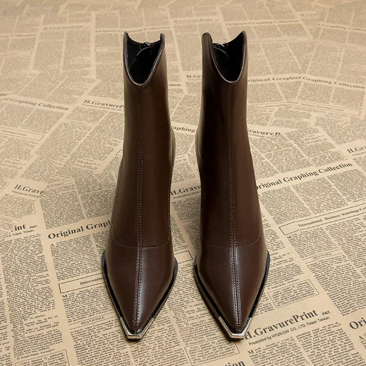 Faux leather pointed heel boots - Max