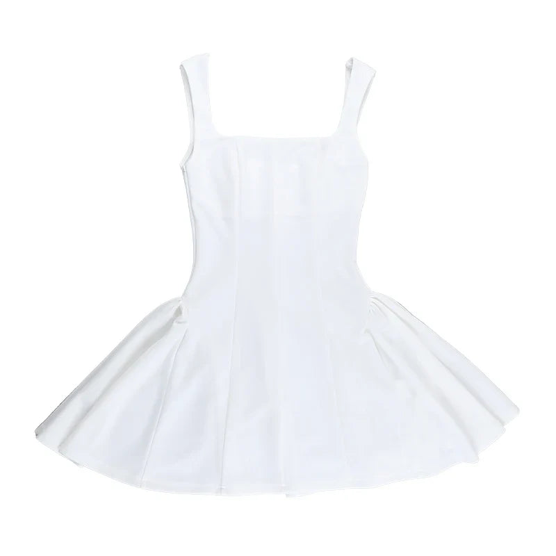 שמלת מיני גזרת A אלגנטית - נעה