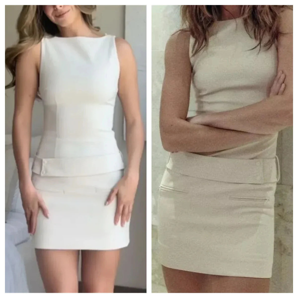 שמלת מיני מחויטת בשילוב חגורה תואמת  - סרינה