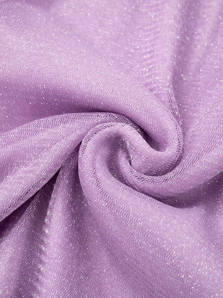 שמלת מקסי נצנצים בעיטור מלמלה ופפיון - נואלה