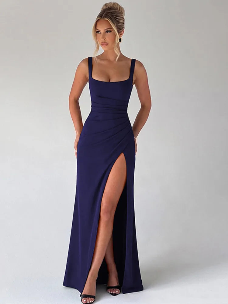 Elegant maxi dress with a slit design - Ian