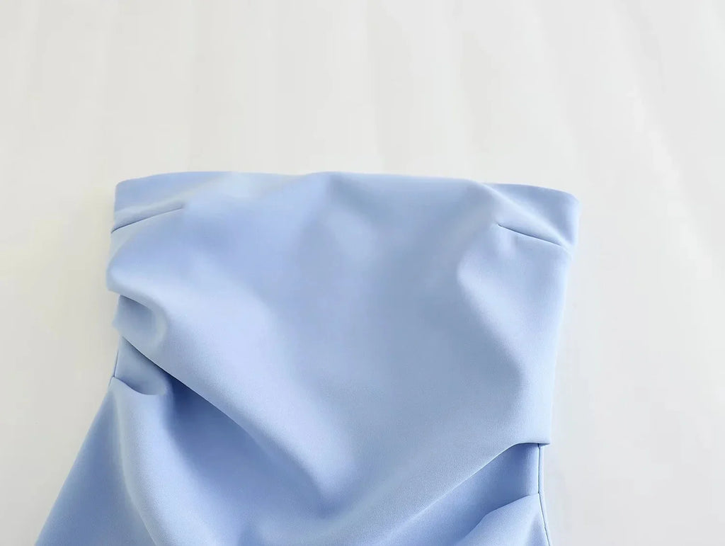 שמלת מיני סטרפלס בעיצוב כיווצים - Bonnie