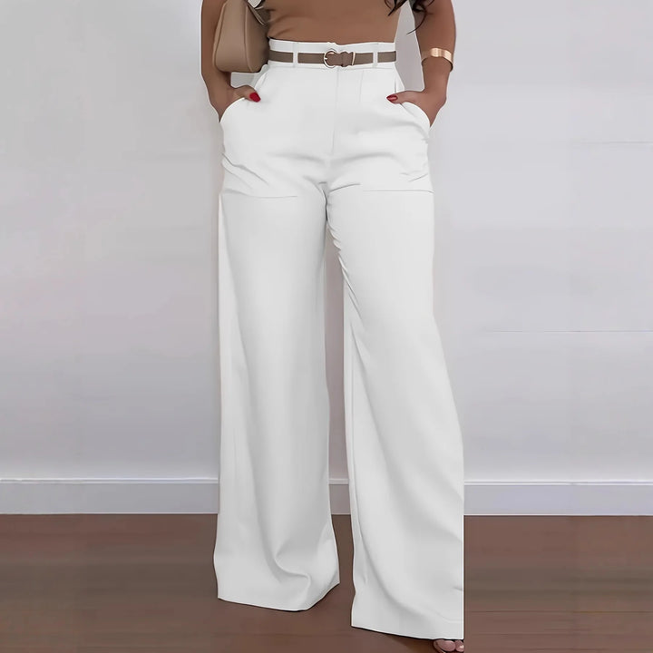 High-waisted wide-leg pants, tailored style 