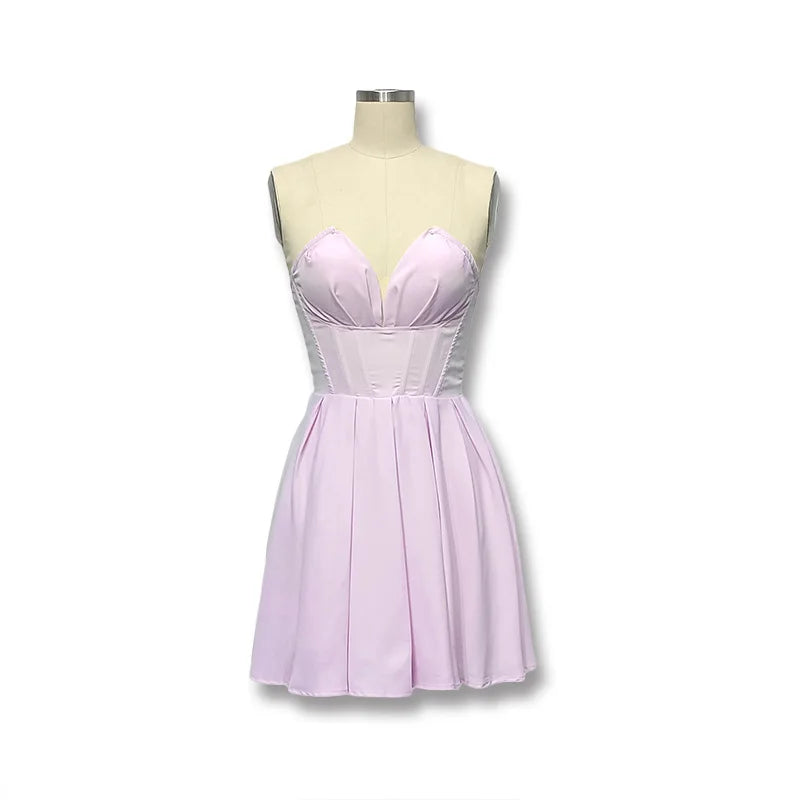 שמלת מיני סטרפלס בגזרת A - Livia