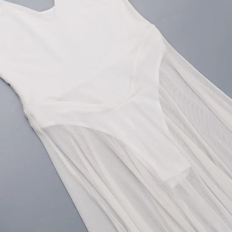 שמלת מקסי שיפון בעיטור אבזמים בכתפיות - מריה