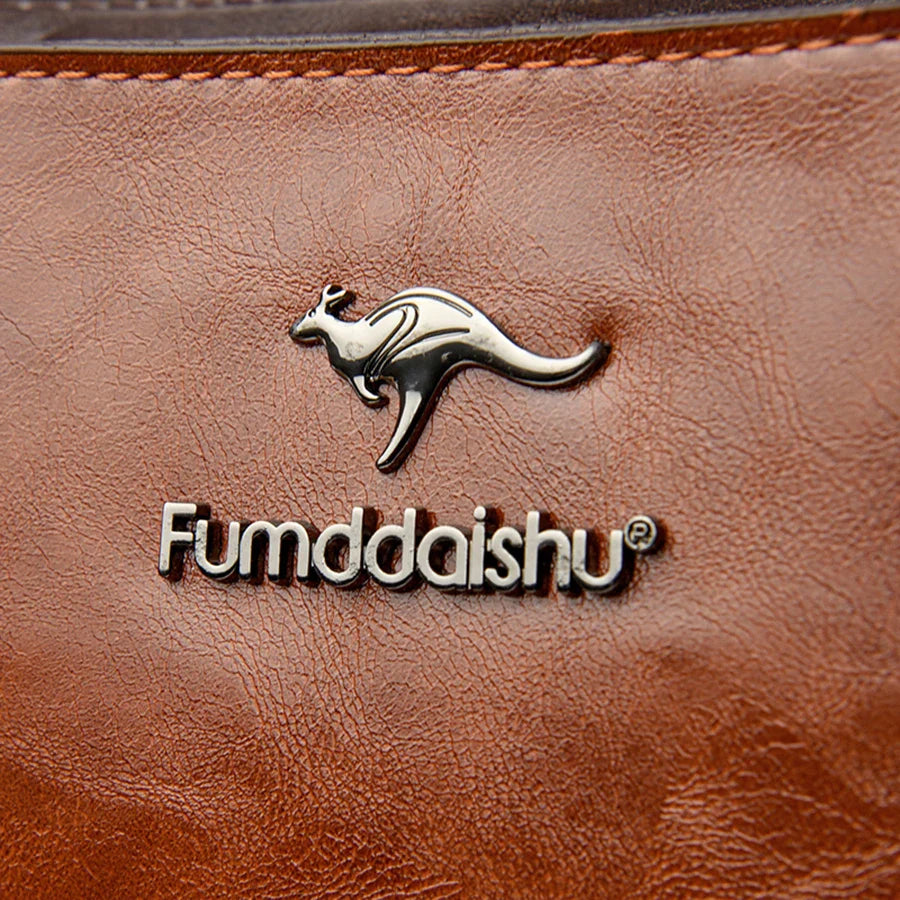 Faux leather bag with strap design