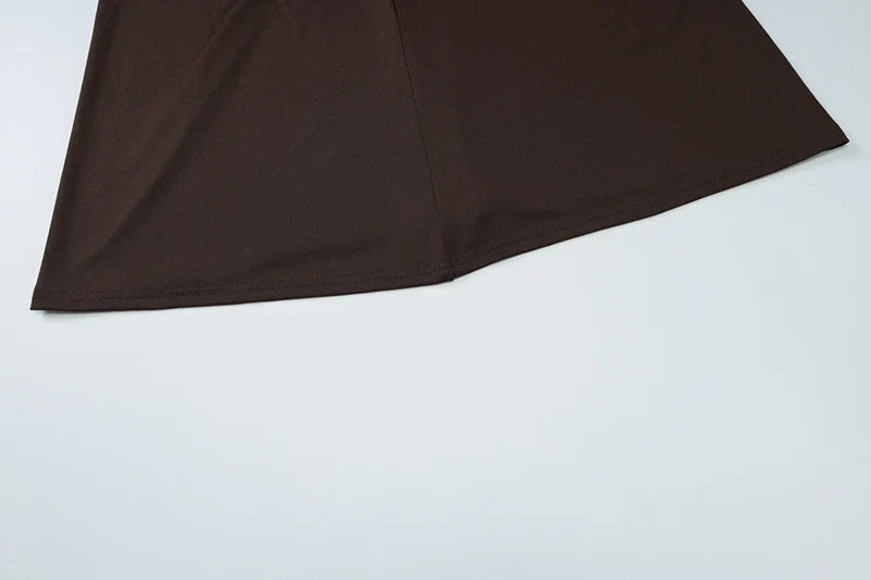 סט בעיצוב כיווצים חצאית מקסי וטופ כתפיים חשופות - מאור