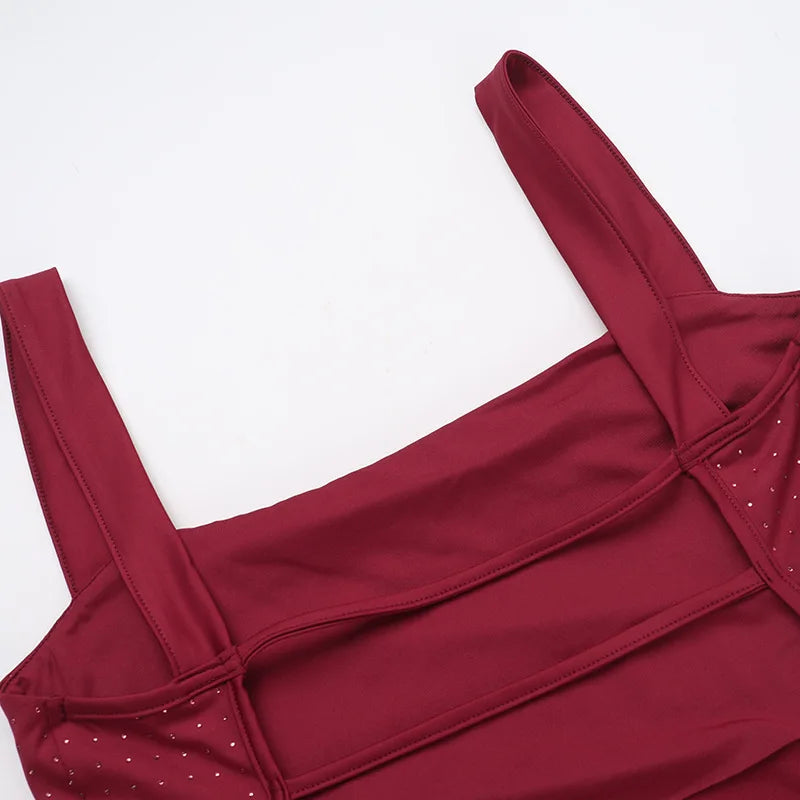 שמלת מיני צמודה בעיטור זרקונים מנצנצים - LIT