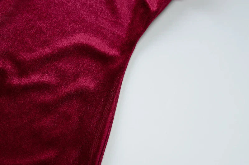 שמלת מיני סטרפלס קטיפה - דורין