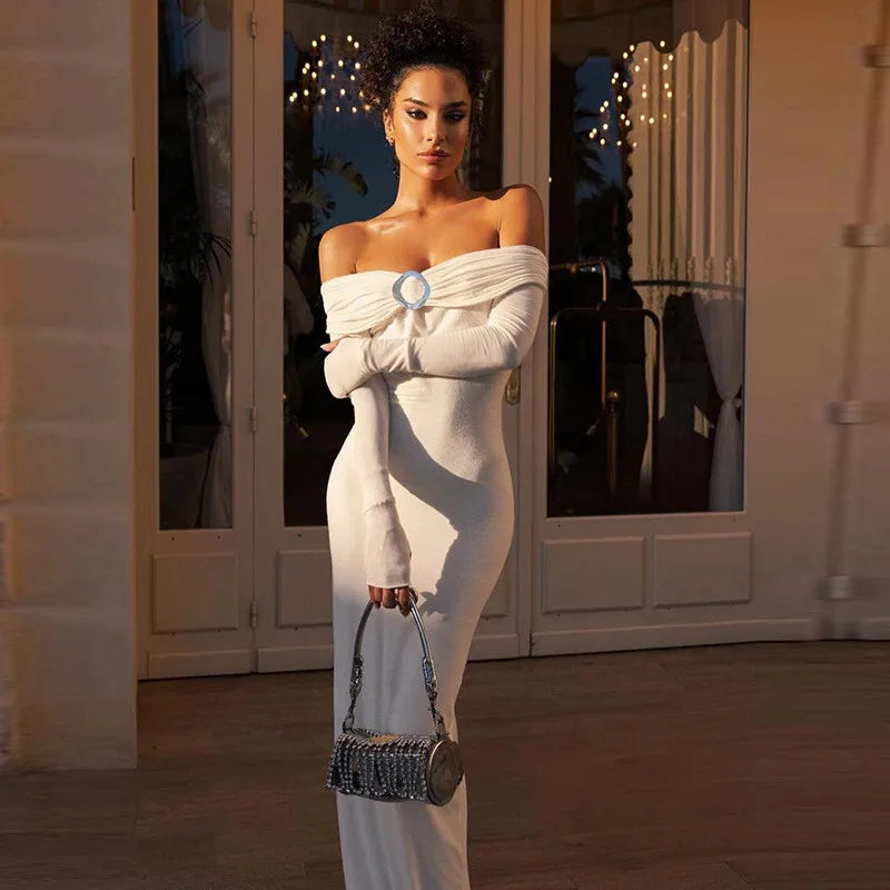 שמלת מקסי כתפיים חשופות - סבין