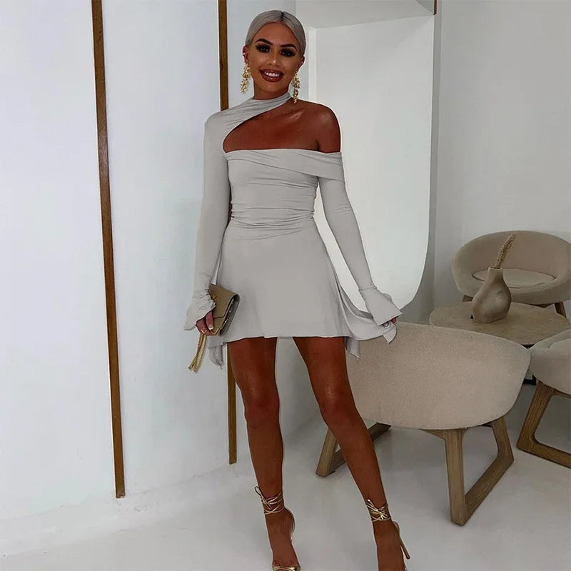 שמלת מיני אסימטרית קולר - זויה