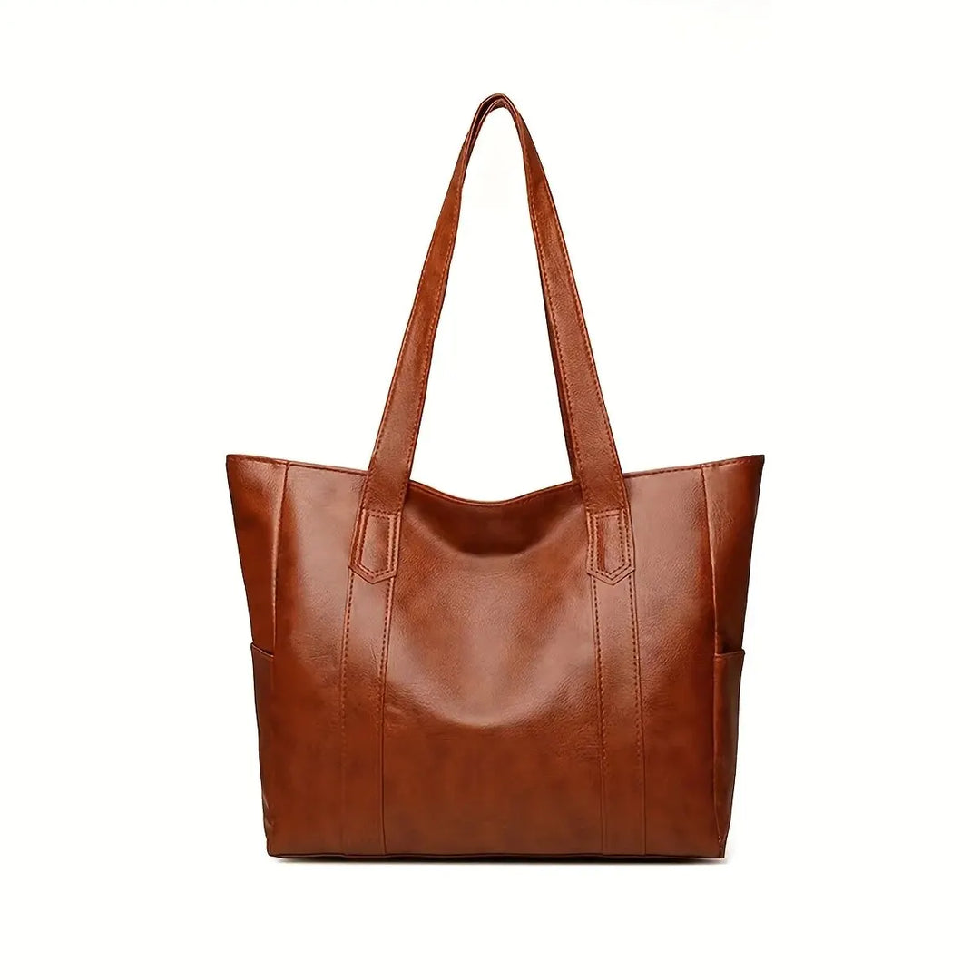 Large faux leather bag with classic design