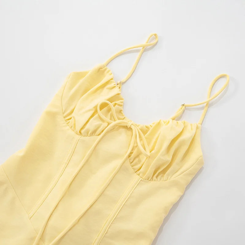 שמלת מיני בגזרת A קשירה בגב להצמדה במותן - נאלה