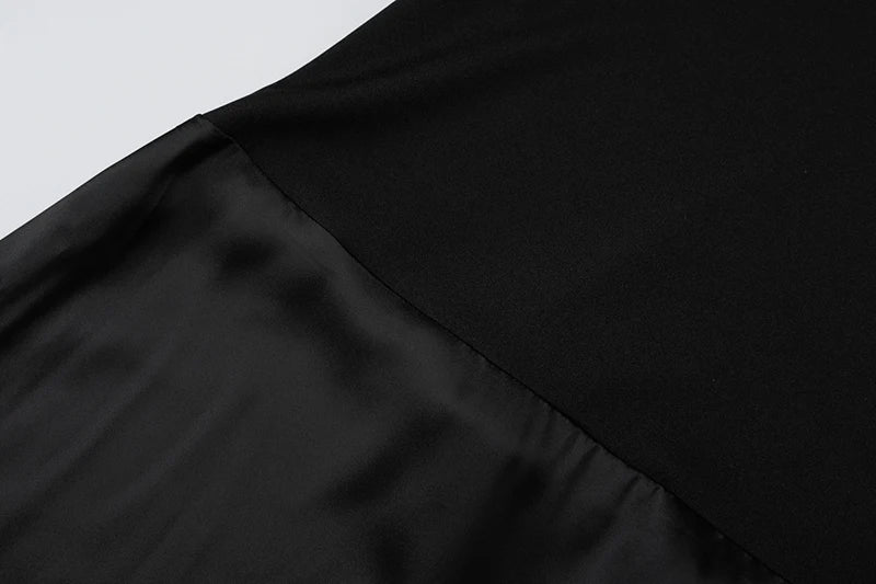 שמלת מקסי סטרפלס בעיצוב סאטן - מרינה