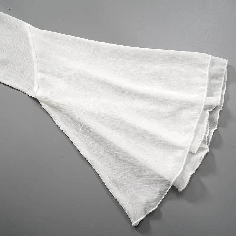 שמלת מיני מעטפת בעיטור שרוולים נפתחים - לילך