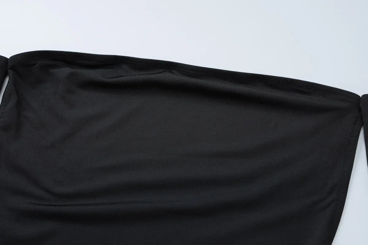 שמלת מקסי צמודה בד מחטב גב פתוח - אוורה