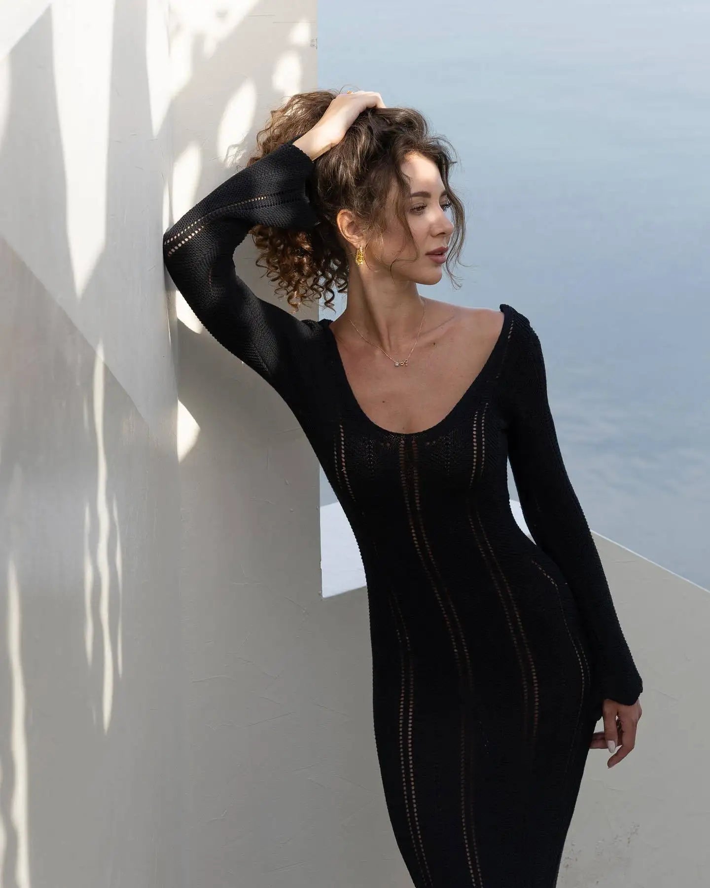 שמלת מקסי סרוגה גב פתוח - Sierra