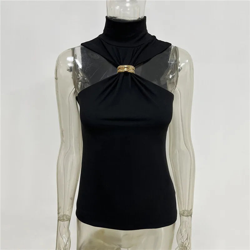 Golf design tank top with buckle decoration - Moya 