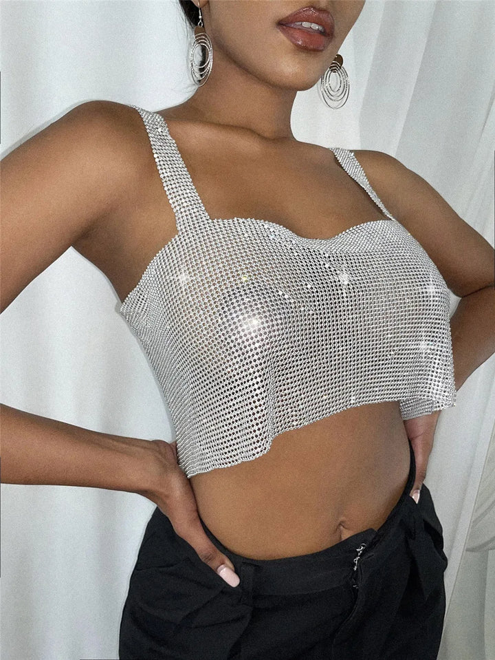 Sparkling Rhinestone Top - Giselle