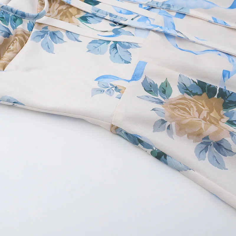 שמלת מידי אלגנטית בהדפס פרחוני בגזרת A - פלוריין