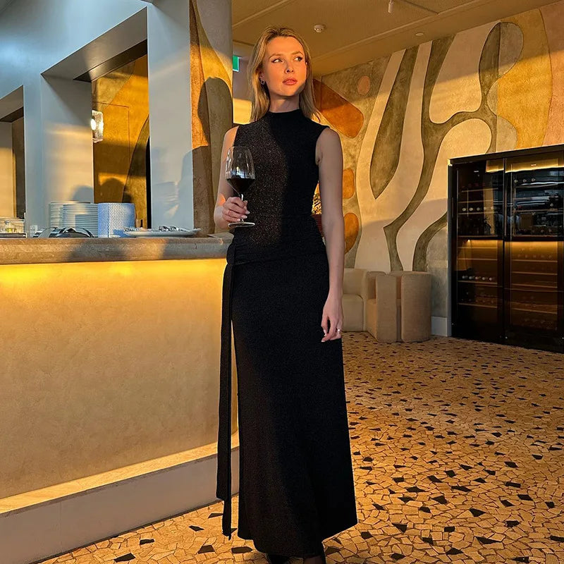 שמלת ערב מקסי אלגנטית בעיטור נצנצים - קורן