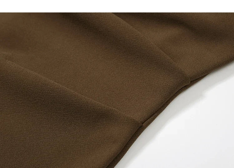 שמלת מידי סטרפלס אלגנטית בעיטור שסע - קורל