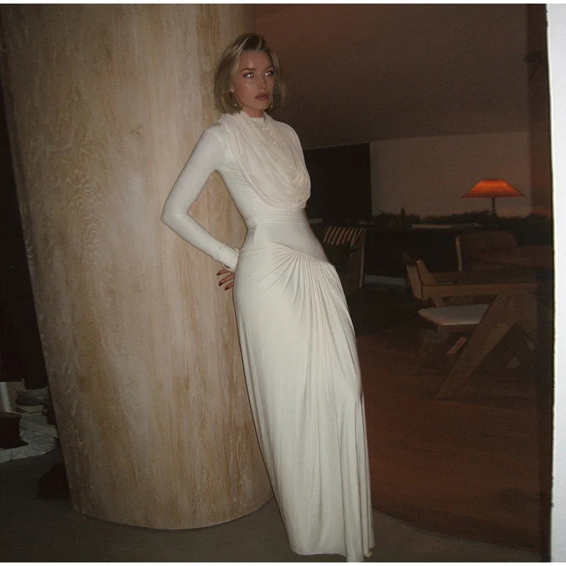 שמלת ערב מקסי בעיצוב קיפולים - רחלי