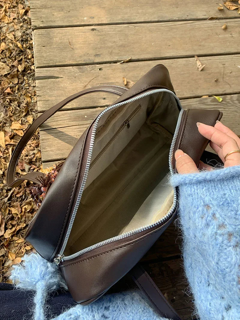 Faux leather crossbody bag