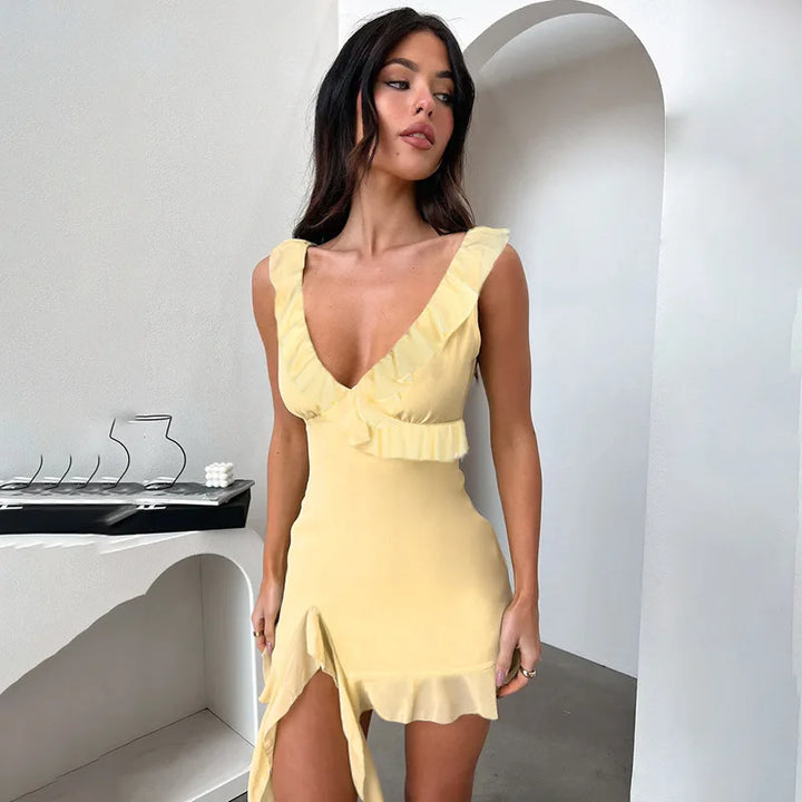NID Mini Dress with Lace Trim - Leon