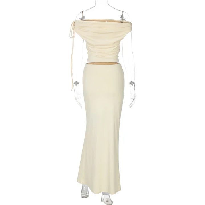 Two-piece set, maxi skirt and off-shoulder top - Yanai