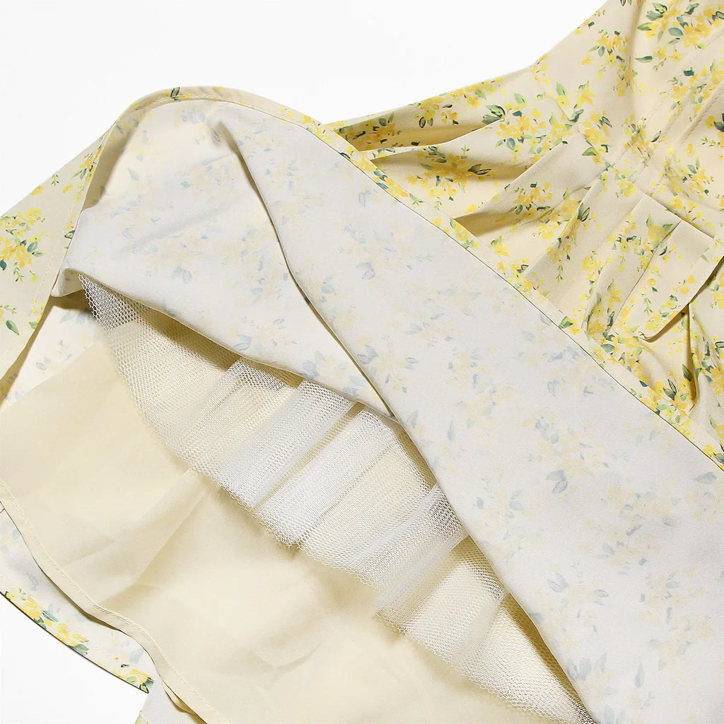 שמלת מיני קיץ פרחונית מחשוף V - עמליה