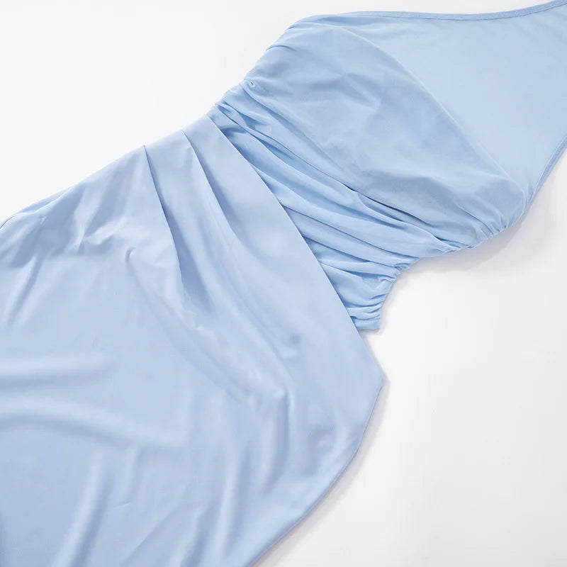 שמלת מקסי בעיצוב רשת וליפוף צעיף בצוואר - ללין