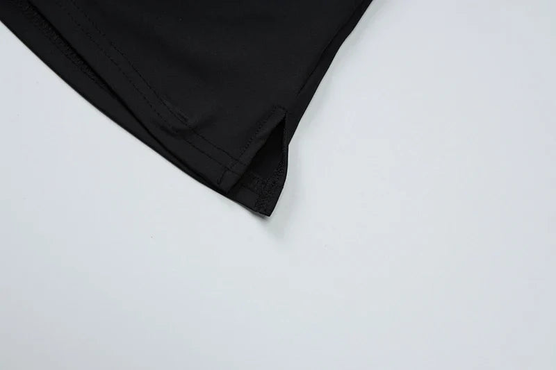 סט שני חלקים בד מחטב ומחמיא חולצת קולר גב פתוח ומכנסיים ארוכים - Sienna