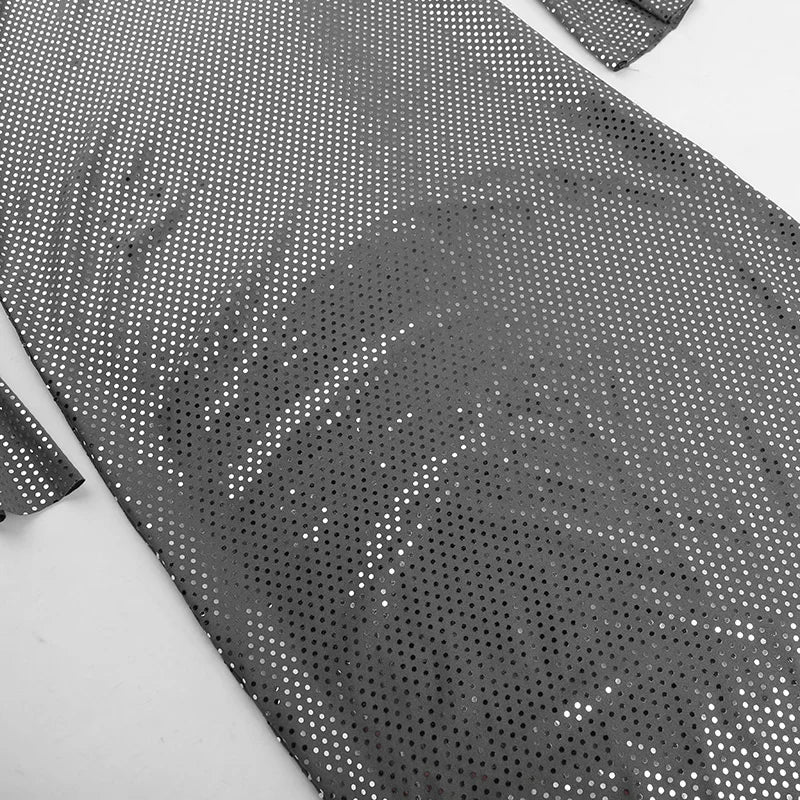 שמלת מקסי כתפיים חשופות בעיטור נקודות מנצנצות - LENA