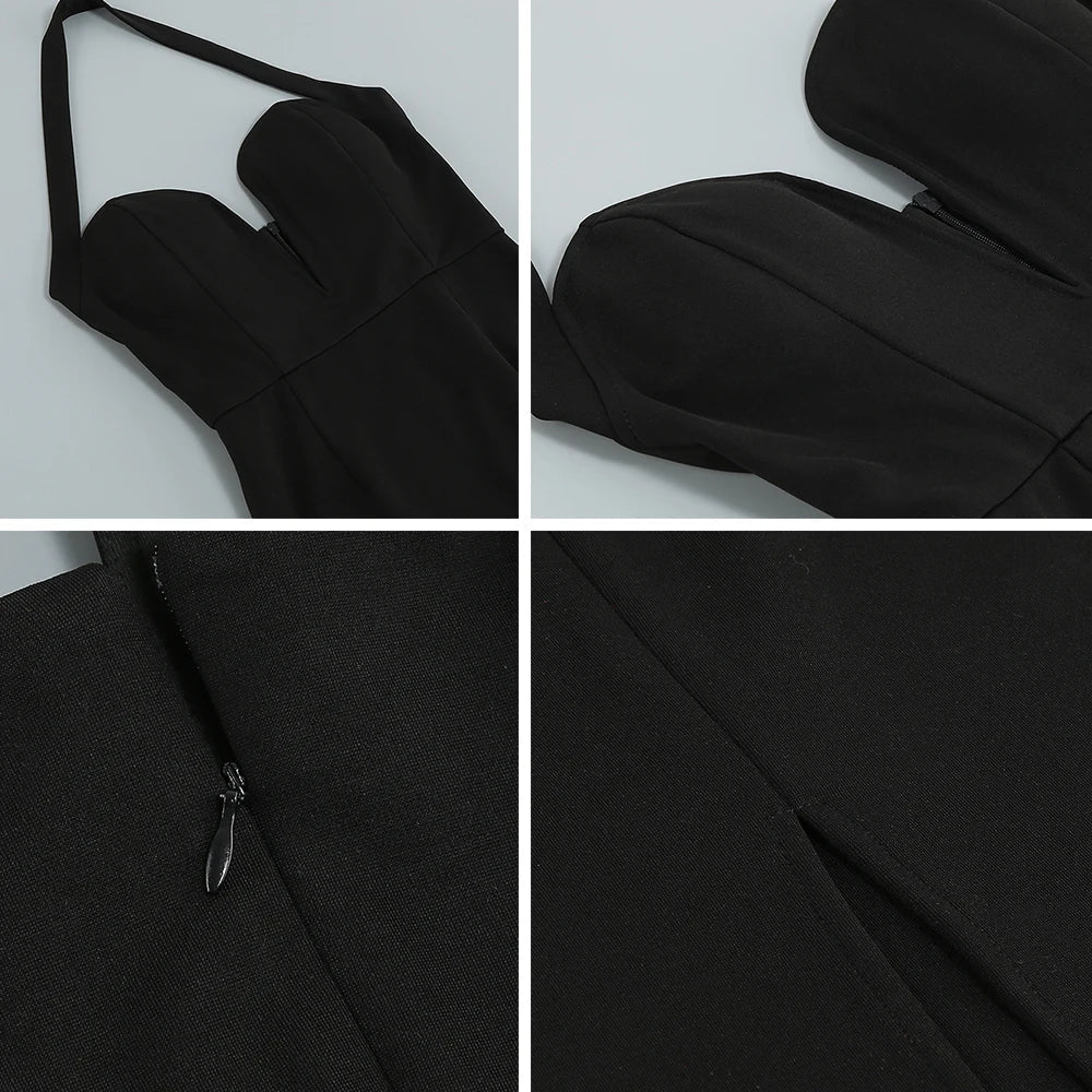 שמלת מידי צמודה בד מחטב גב פתוח - MORIN