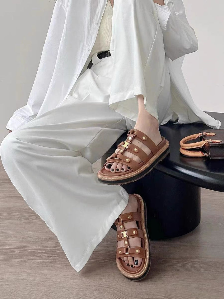 Celine flip-flops in a luxurious design, genuine leather - Celine
